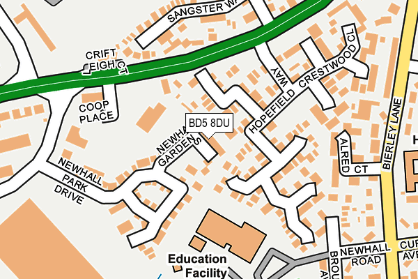 BD5 8DU map - OS OpenMap – Local (Ordnance Survey)