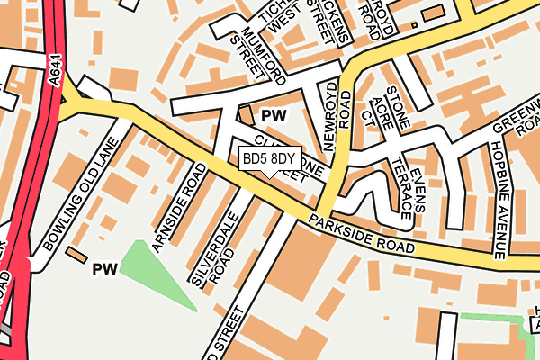 BD5 8DY map - OS OpenMap – Local (Ordnance Survey)
