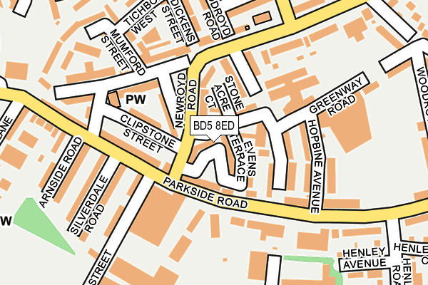 BD5 8ED map - OS OpenMap – Local (Ordnance Survey)