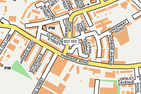 BD5 8EE map - OS OpenMap – Local (Ordnance Survey)