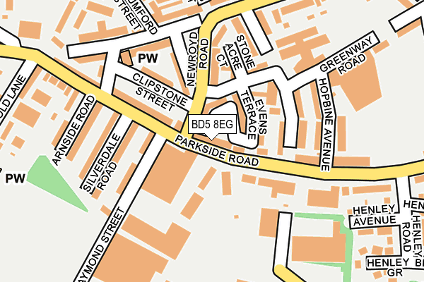 BD5 8EG map - OS OpenMap – Local (Ordnance Survey)