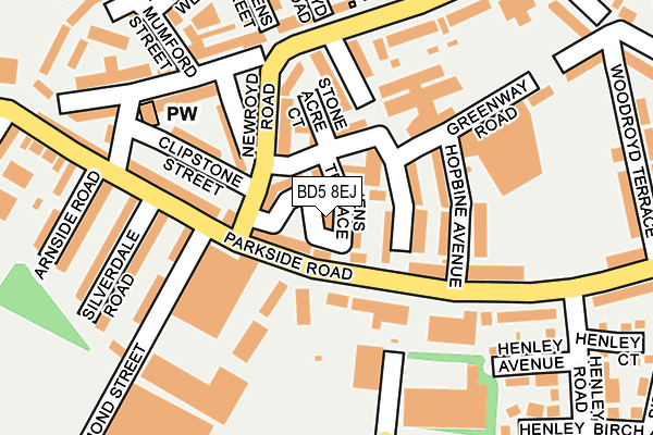 BD5 8EJ map - OS OpenMap – Local (Ordnance Survey)