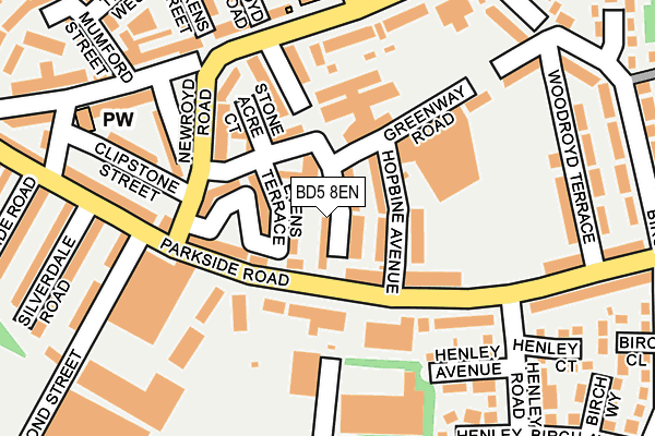 BD5 8EN map - OS OpenMap – Local (Ordnance Survey)