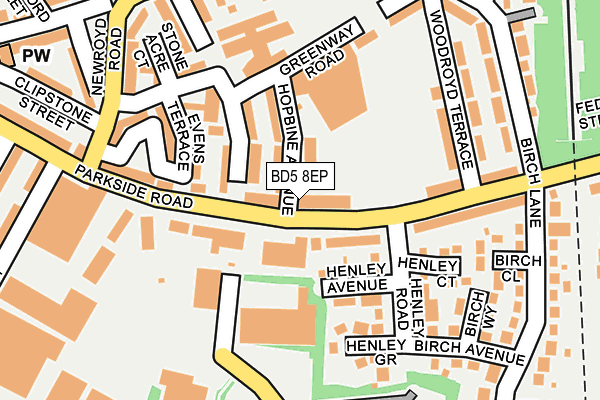 BD5 8EP map - OS OpenMap – Local (Ordnance Survey)