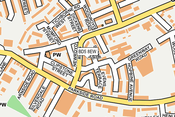 BD5 8EW map - OS OpenMap – Local (Ordnance Survey)