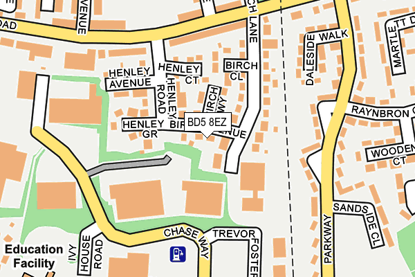 BD5 8EZ map - OS OpenMap – Local (Ordnance Survey)