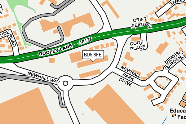 BD5 8FE map - OS OpenMap – Local (Ordnance Survey)
