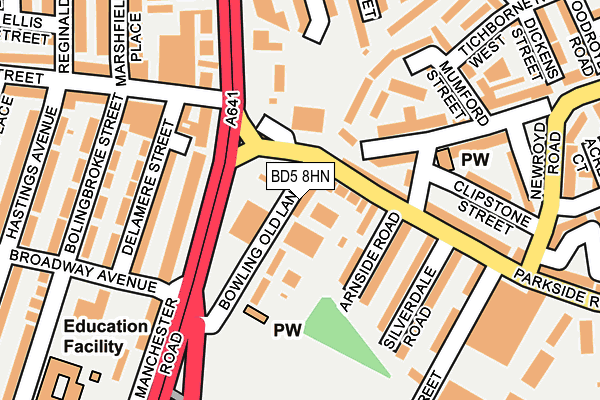 BD5 8HN map - OS OpenMap – Local (Ordnance Survey)