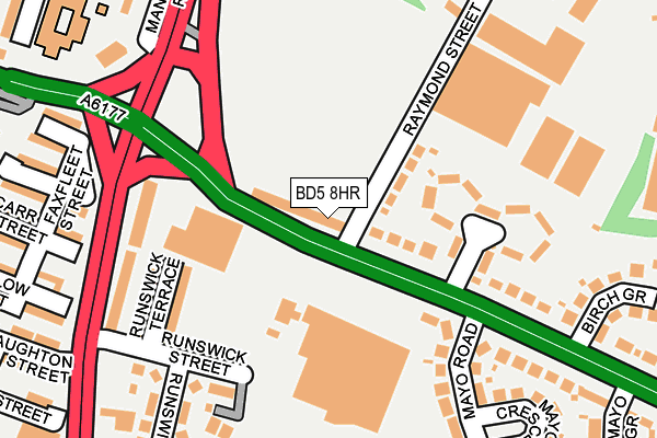 BD5 8HR map - OS OpenMap – Local (Ordnance Survey)