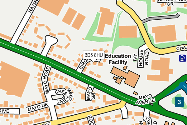 BD5 8HU map - OS OpenMap – Local (Ordnance Survey)