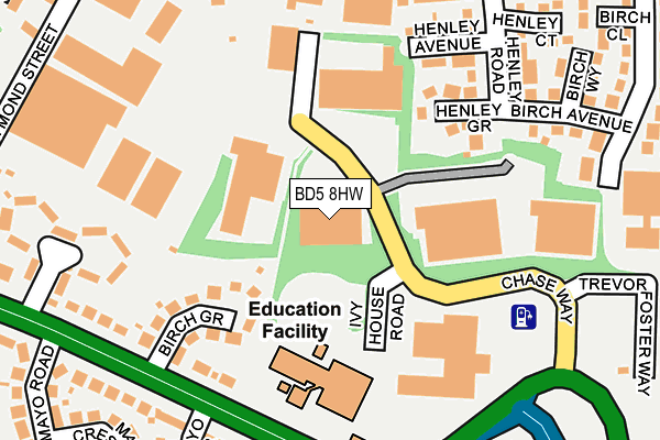 BD5 8HW map - OS OpenMap – Local (Ordnance Survey)