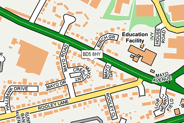 BD5 8HY map - OS OpenMap – Local (Ordnance Survey)