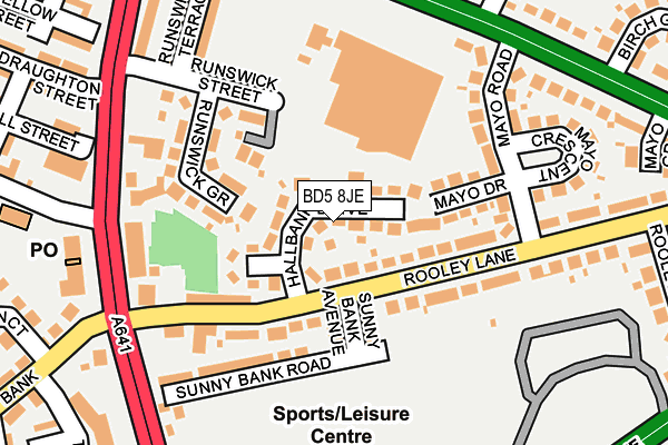 BD5 8JE map - OS OpenMap – Local (Ordnance Survey)