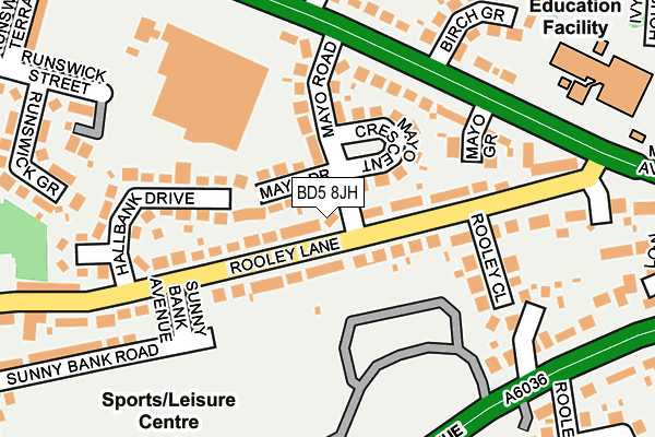 BD5 8JH map - OS OpenMap – Local (Ordnance Survey)