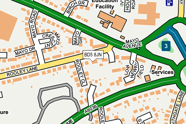 BD5 8JN map - OS OpenMap – Local (Ordnance Survey)