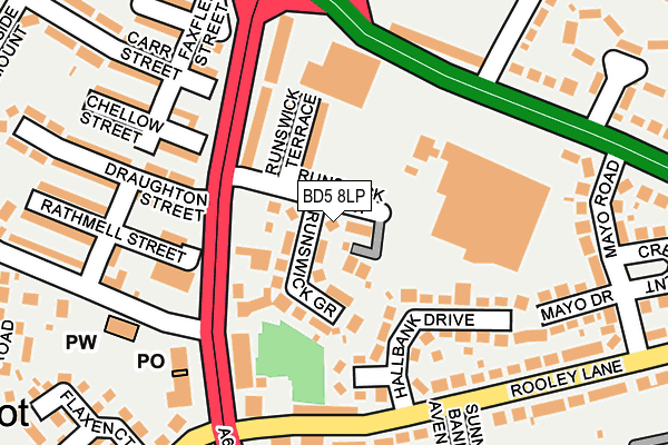 BD5 8LP map - OS OpenMap – Local (Ordnance Survey)