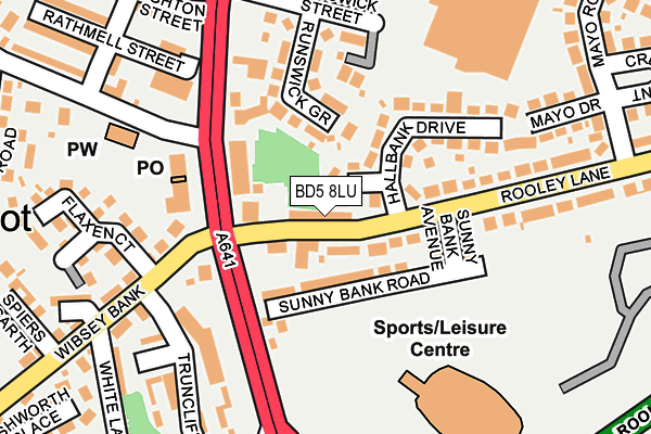 BD5 8LU map - OS OpenMap – Local (Ordnance Survey)