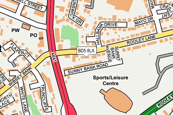 BD5 8LX map - OS OpenMap – Local (Ordnance Survey)