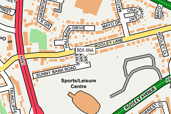 BD5 8NA map - OS OpenMap – Local (Ordnance Survey)