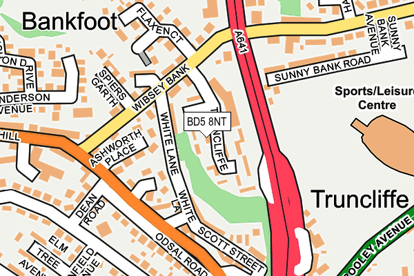 BD5 8NT map - OS OpenMap – Local (Ordnance Survey)