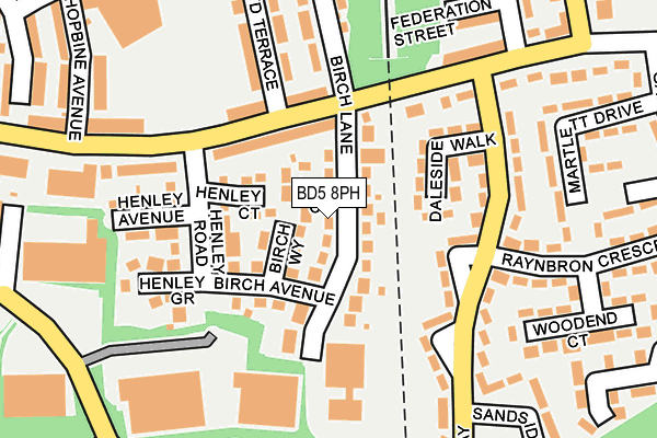 BD5 8PH map - OS OpenMap – Local (Ordnance Survey)