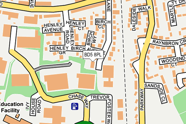 BD5 8PL map - OS OpenMap – Local (Ordnance Survey)