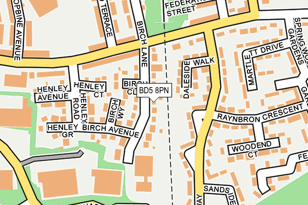 BD5 8PN map - OS OpenMap – Local (Ordnance Survey)