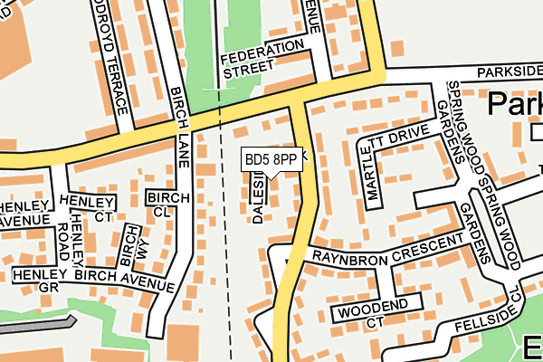 BD5 8PP map - OS OpenMap – Local (Ordnance Survey)