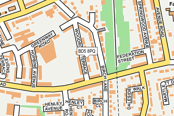 BD5 8PQ map - OS OpenMap – Local (Ordnance Survey)