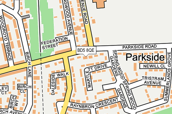 BD5 8QE map - OS OpenMap – Local (Ordnance Survey)