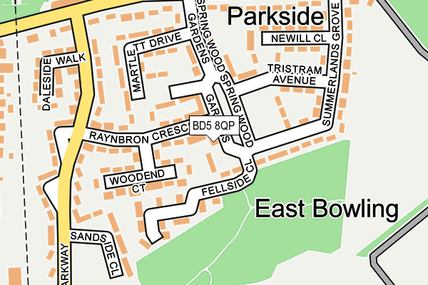 BD5 8QP map - OS OpenMap – Local (Ordnance Survey)