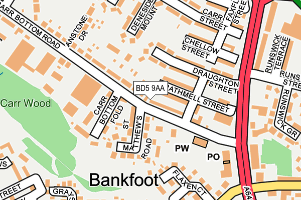 BD5 9AA map - OS OpenMap – Local (Ordnance Survey)