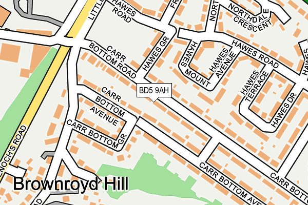 BD5 9AH map - OS OpenMap – Local (Ordnance Survey)