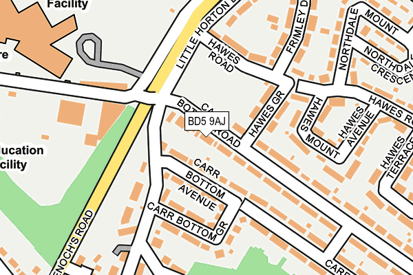 BD5 9AJ map - OS OpenMap – Local (Ordnance Survey)