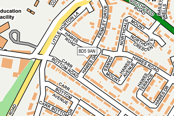 BD5 9AN map - OS OpenMap – Local (Ordnance Survey)
