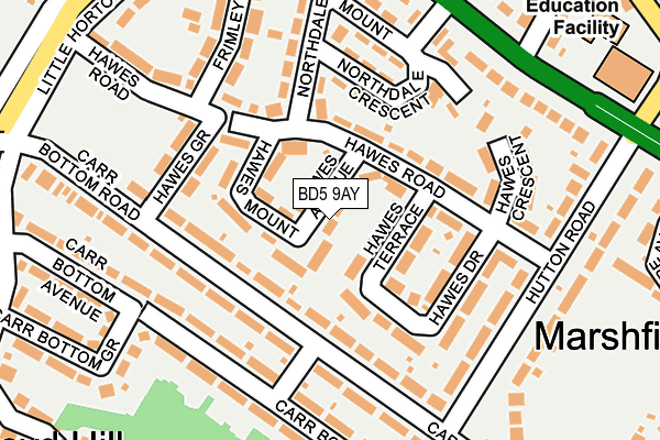 BD5 9AY map - OS OpenMap – Local (Ordnance Survey)