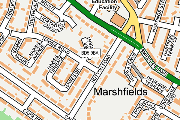 BD5 9BA map - OS OpenMap – Local (Ordnance Survey)