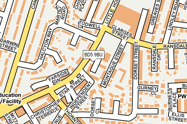 BD5 9BU map - OS OpenMap – Local (Ordnance Survey)