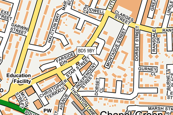 BD5 9BY map - OS OpenMap – Local (Ordnance Survey)