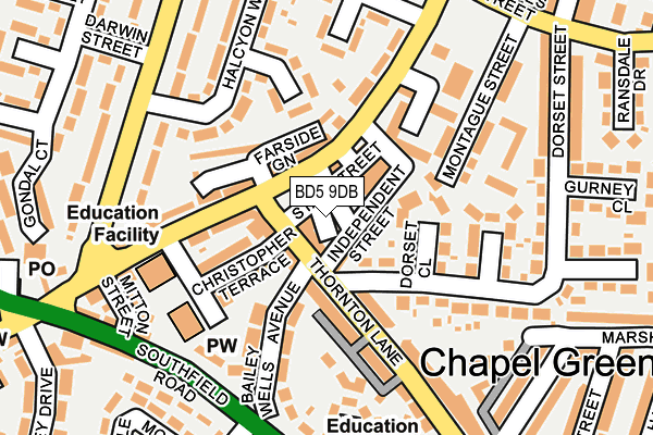 BD5 9DB map - OS OpenMap – Local (Ordnance Survey)