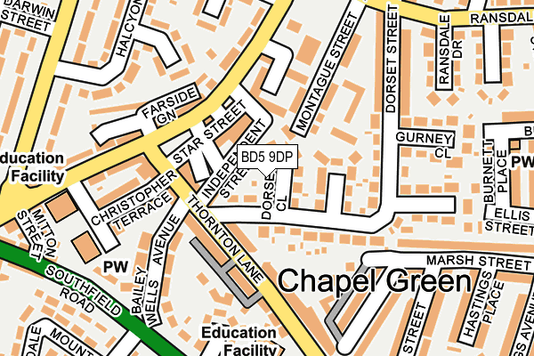 BD5 9DP map - OS OpenMap – Local (Ordnance Survey)