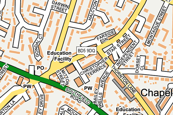 BD5 9DQ map - OS OpenMap – Local (Ordnance Survey)