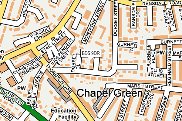 BD5 9DR map - OS OpenMap – Local (Ordnance Survey)