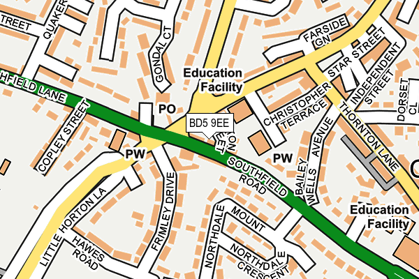 BD5 9EE map - OS OpenMap – Local (Ordnance Survey)