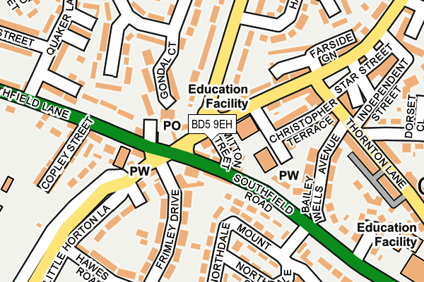BD5 9EH map - OS OpenMap – Local (Ordnance Survey)