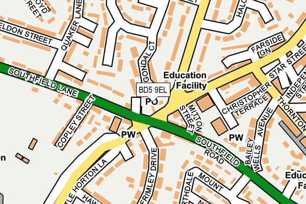 BD5 9EL map - OS OpenMap – Local (Ordnance Survey)