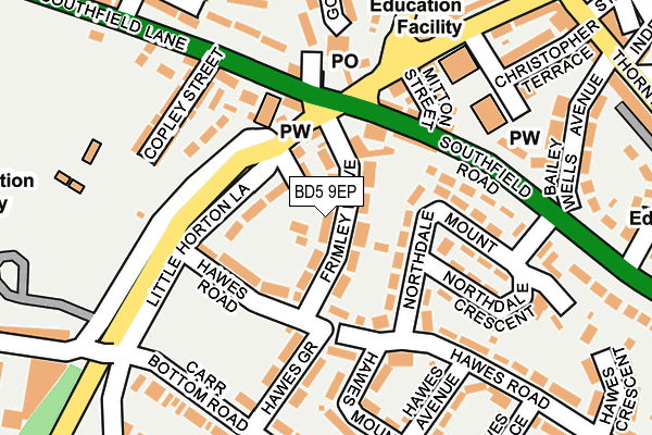 BD5 9EP map - OS OpenMap – Local (Ordnance Survey)