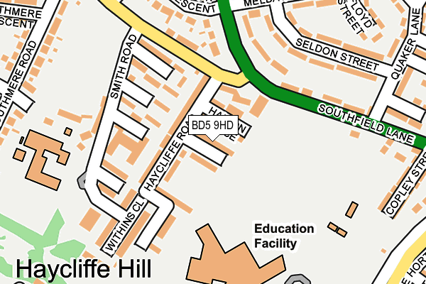 BD5 9HD map - OS OpenMap – Local (Ordnance Survey)