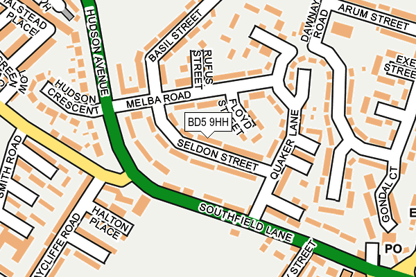 BD5 9HH map - OS OpenMap – Local (Ordnance Survey)
