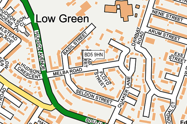 BD5 9HN map - OS OpenMap – Local (Ordnance Survey)